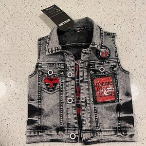20% off $40+ | NWT COOYELL & JEANS Black Denim Vest | Acid Wash | Size 10 Kids